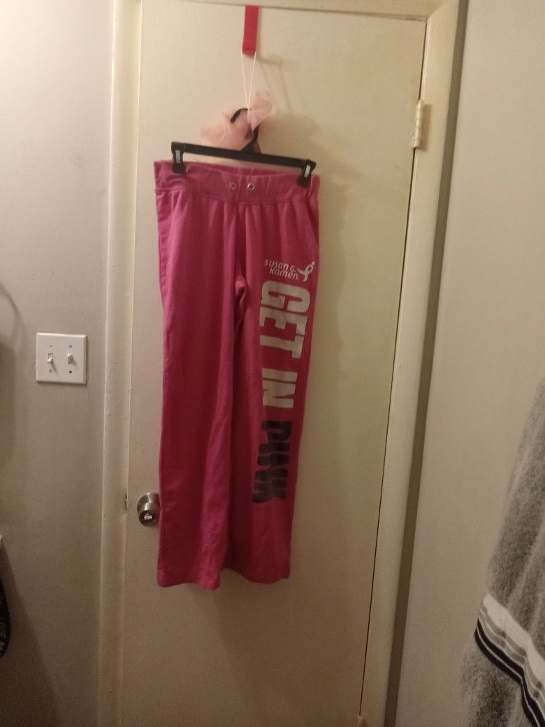 PINK/PINK SWEAT PANTS SIZE SMALL 4/6