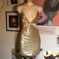 TOBI • GOLD SEQUIN DRESS