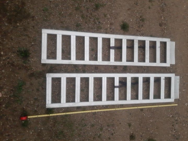 68" Highland Ramparts Aluminum Loading Ramps For Truck Bed W/ Retainer Straps