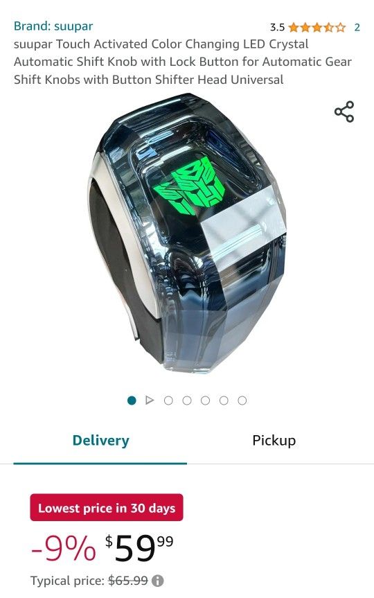 Decepticon Color Changing LED Crystal AUTOMATIC SHIFT KNOBDecepticon Color Changing LED Crystal AUTOMATIC SHIFT KNOB