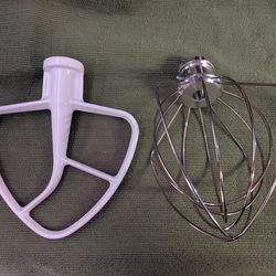 Kitchen Aid " Flat Beater & Wire Whip" New