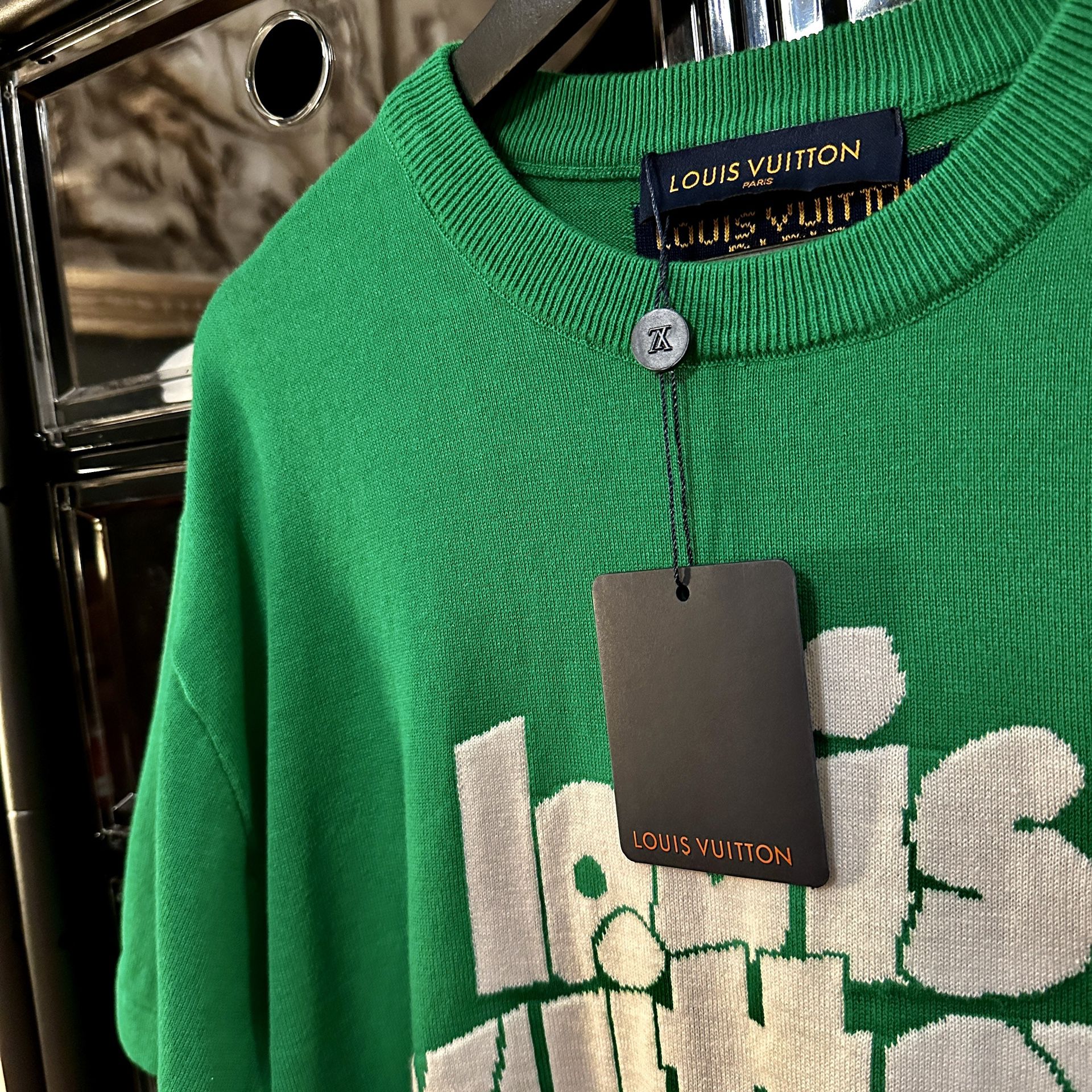Louis Vuitton Mens Crew Neck T-shirts 2022-23FW, Green, XL