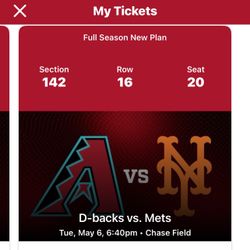 Dbacks, Diamond Backs, Baseball Todays Game Tickets 