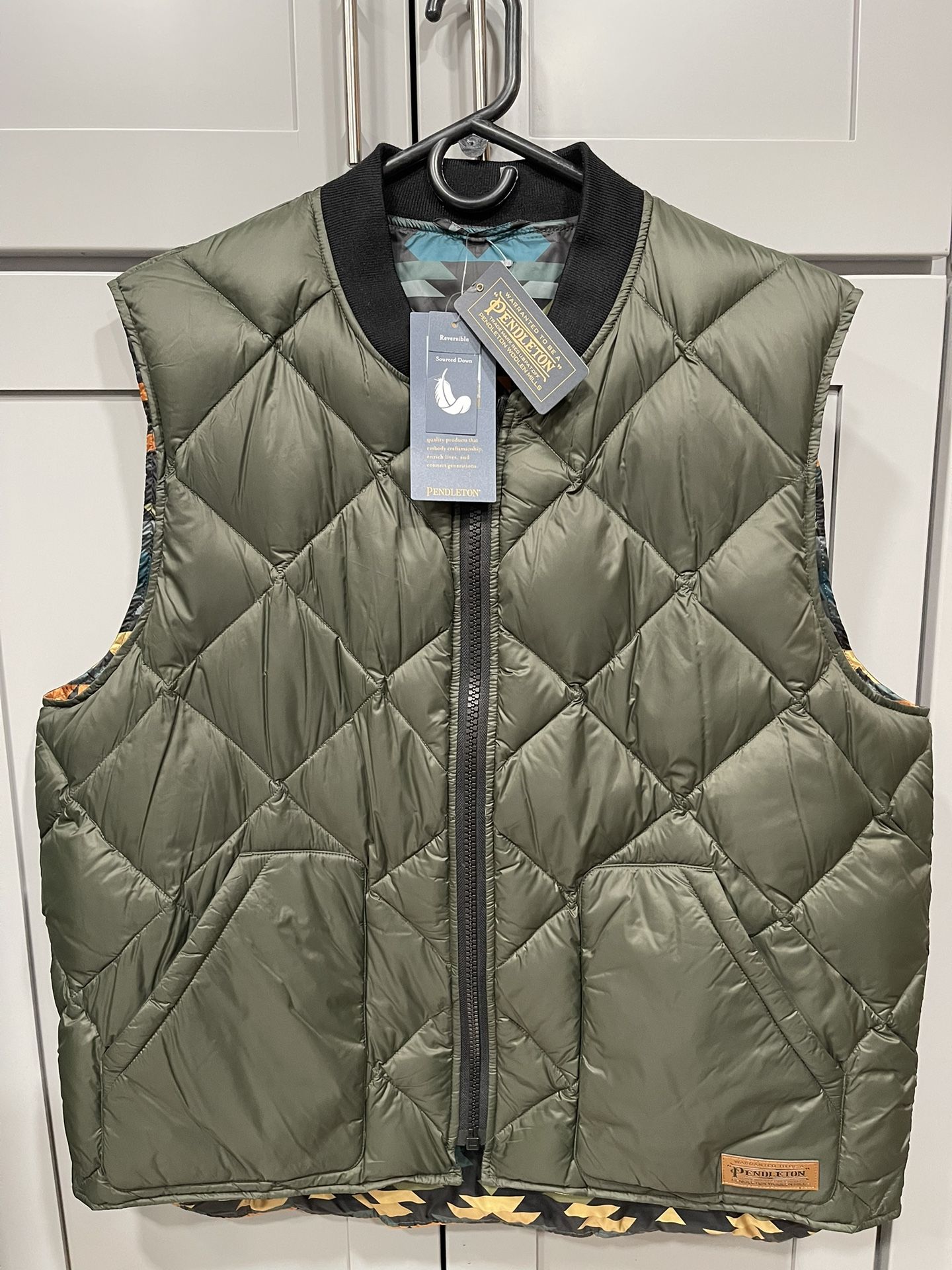 Wild Horse Reversible Down Vest in Black Pueblo Dwelling by Pendleton