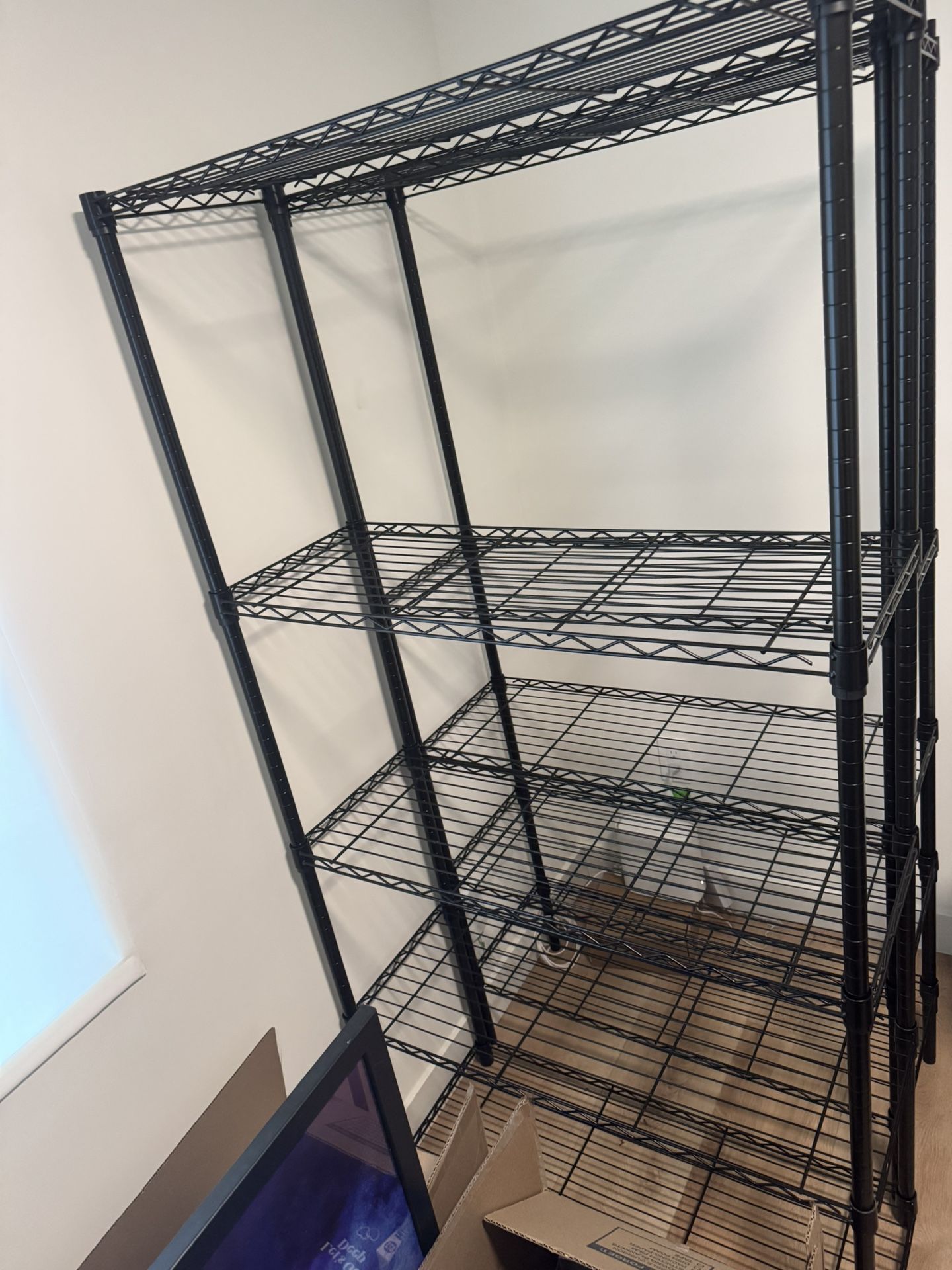 HEAVY DUTY STEEL WIRE RACKS, 5 SHELF, 2 FOR 1