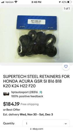 Honda Acura Supertech Steel Valve Spring Retainers 