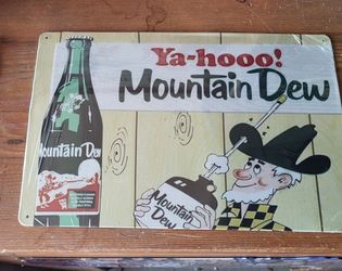 Set Of 2 Mountain Dew metal signs 12x8