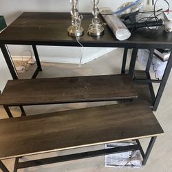Dining Wood Table With Bench 