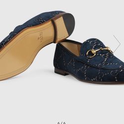 Brand new Gucci Men's Velvet Loafers - Blue Size 12