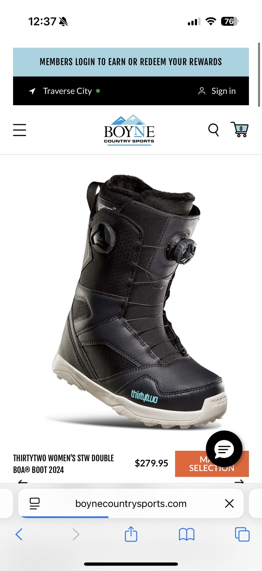 WOMEN'S SNOWBOARD BOOTS - THIRTYTWO WOMEN'S STW DOUBLE BOA® BOOT 2024 | SIZE 7.5