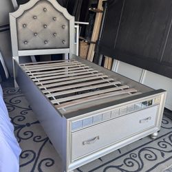 Twin Bed Frame and Nightstand
