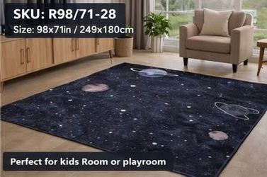 Brand New 98×71 Galaxy Area Rug – Space Star Design, Soft Non-Slip Carpet for Kids Room / Playroom