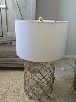GLASS LAMP With Rope Detail