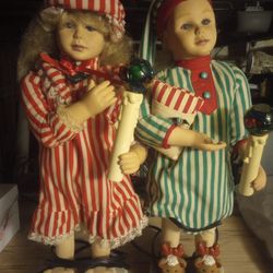 Antique Christmas Dolls /They Move With Light Candle 