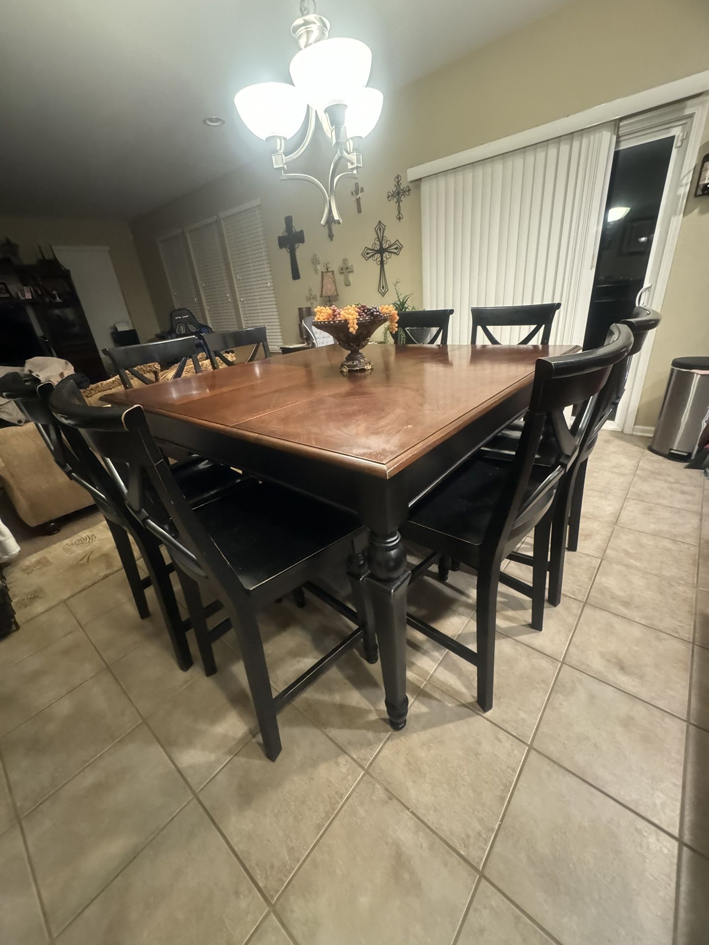 High Table With 8 Chairs