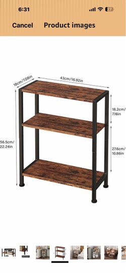 3-Tier Side Table, Small End Table