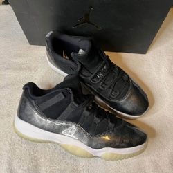 New! Retro 11 Low Baron Men's Size 10.5 Black Metallic Silver