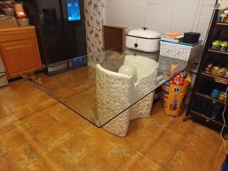 Glass tables/stone base
