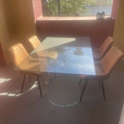 Large Glass Table With Chairs 