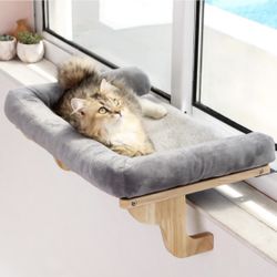 Cat Perch for Window Sill with Bolster (Percha para gatos para alféizar de ventana con soporte)