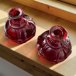 Set of 2 Anchor Hocking Oyster & Pearl Candleholders 