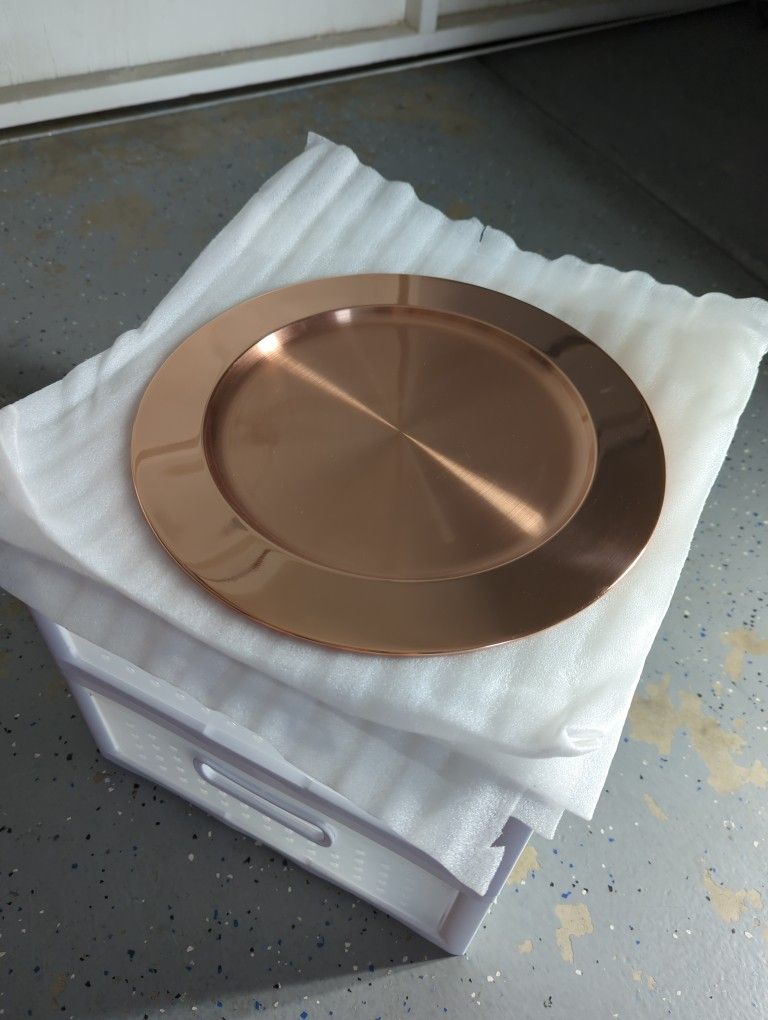 Crate and Barrel Copper Plated Charger Plate - 4
