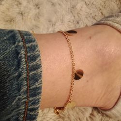 Gold tone Chain With Coins Ankle Bracelet 