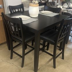 5pc black dining set counter high