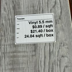 Toucan 5.5mm Grey Vinyl Flooring Planks