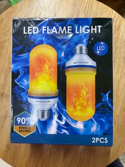 2-Pack LED Flame Light Bulbs - Flickering Fire Effect (Energy Saving)