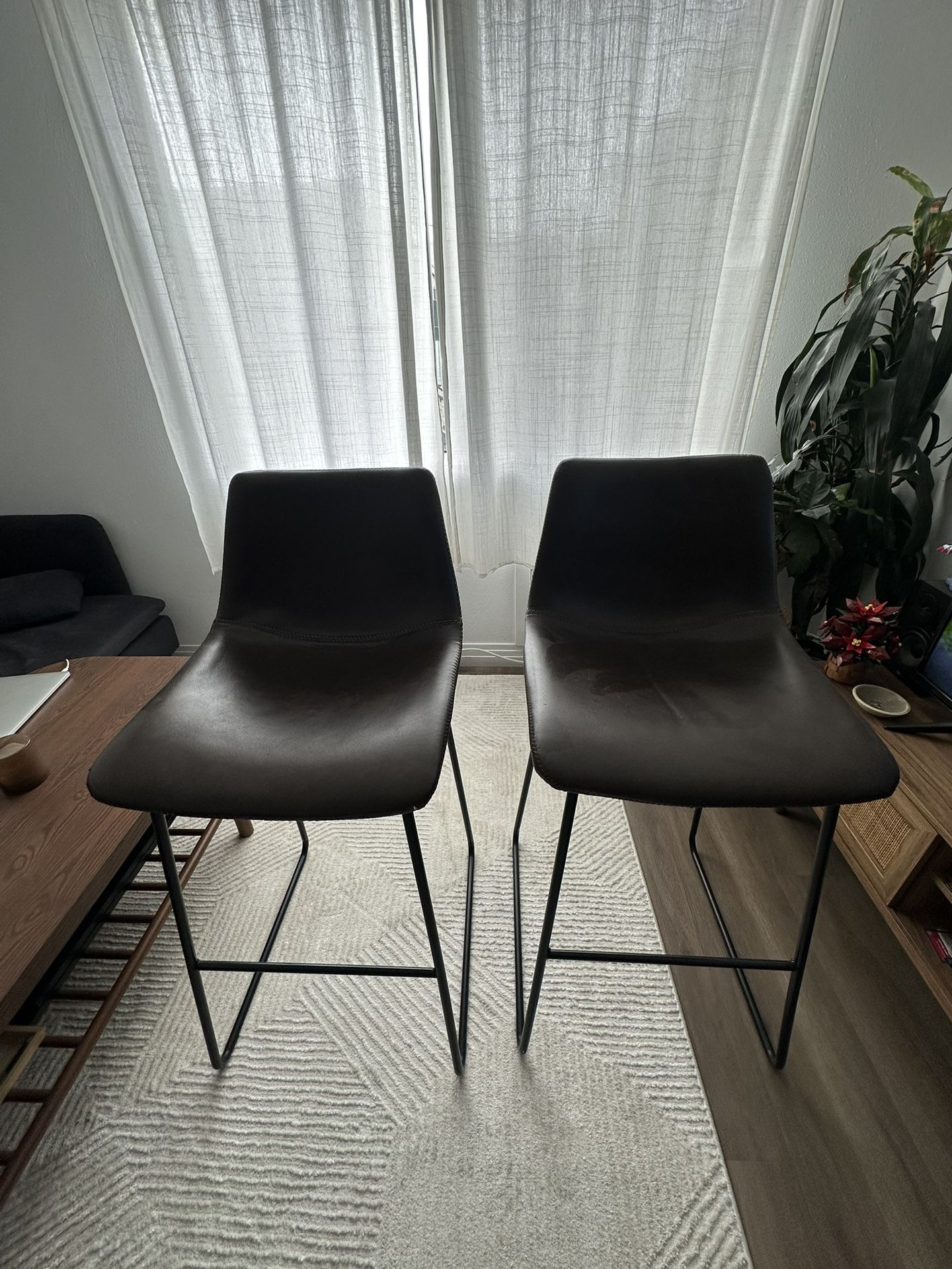 Faux Leather Bar Stools
