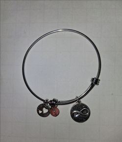 Alex and Ani bangle bracelet with pink stone $5 FIRM
