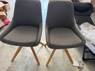Set of Swivel Desk Chair No Wheels, Modern Armless Office Chair with Wooden Legs, Fabric Side Chairs for Small Space Bedroom Office📍$80