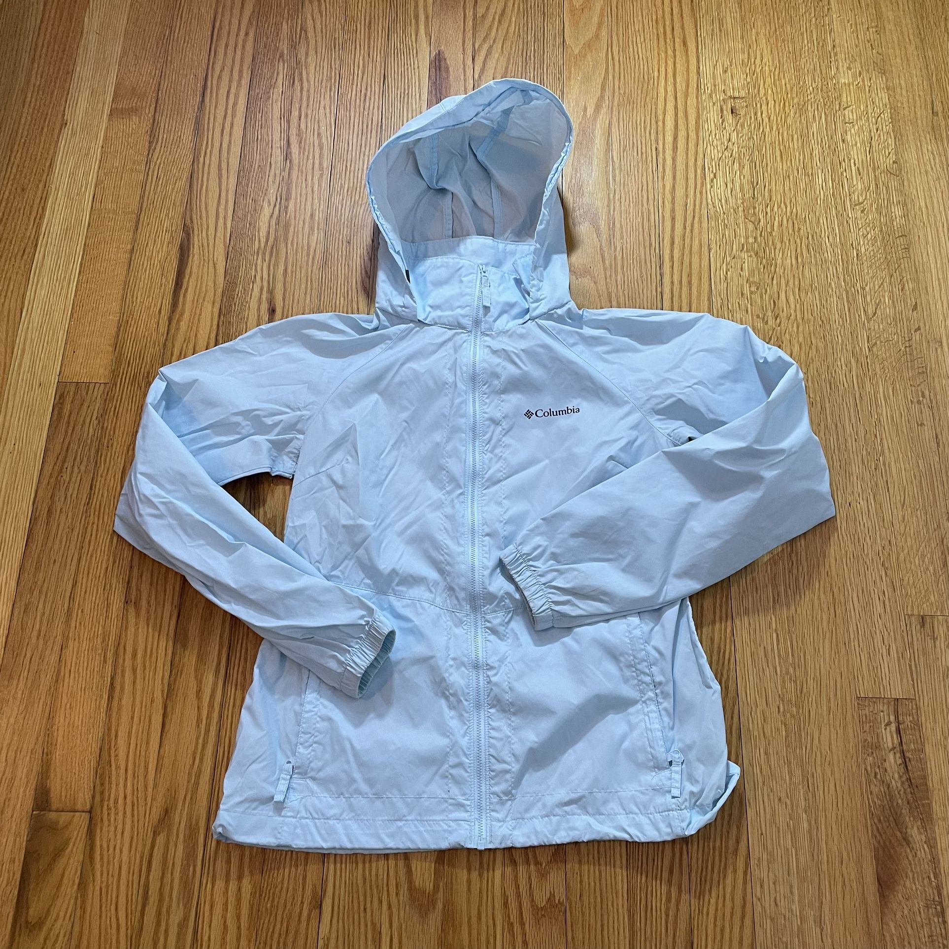 Women’s Columbia Sportswear Co Rain Jacket Windbreaker Size S Hiking -Light blue