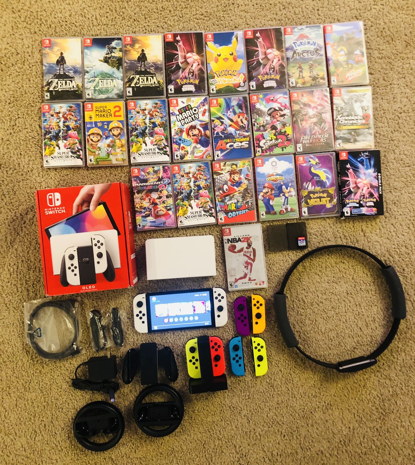 Nintendo Switch OLED consoles with box, Nintendo Switch Games Mario Party