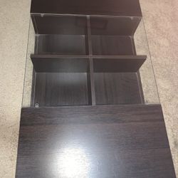 Coffee table - wooden with transparent vinyl cover