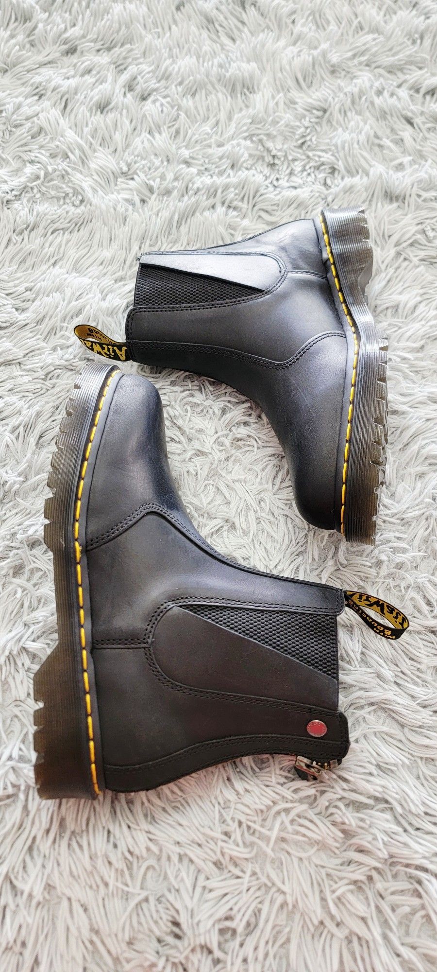 Size 10 M Dr Martens 2976 ALT Zip Chelsea Biker Boots Zipped Heel Black Leather.