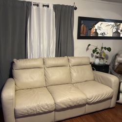 Real Leather Cream Couch