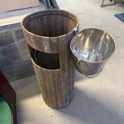 Vintage wooden trash