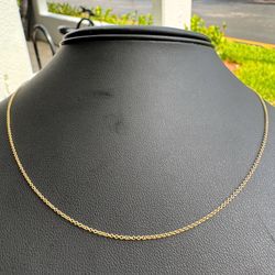Jewelry 14k yellow gold PaperClip chain necklace 18.0” 1.50 mm width