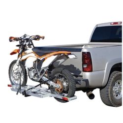 400 lb. Capacity 2 Inch Receiver-Mount Aluminum Motorcycle Carrier With Ramp