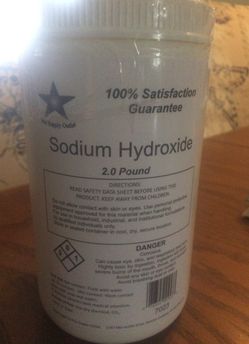 Lye or sodium hydroxide for soap making