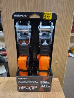 NEW Keeper Ratchet Tie Down 15 ft 2 Pack 45518
