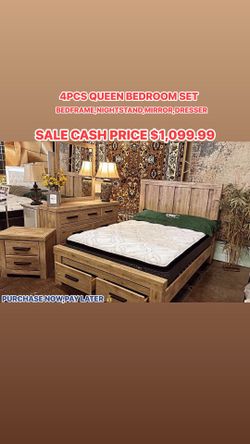 Beautiful 4pcs Queen Bedroom Set 😍