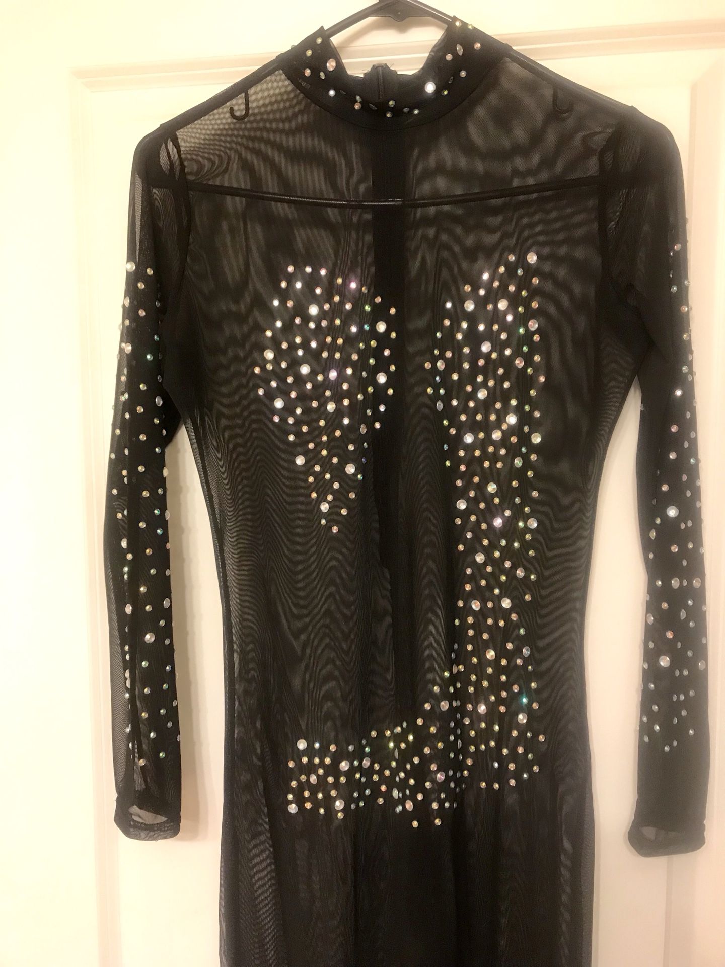 Sheer, studded body suit