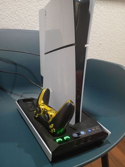 PS5 w/ 2 Controllers and Charging/Base Fan.