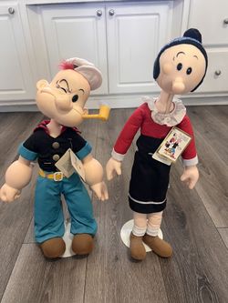 Vintage 1985 Popeye and Olive Oyl Dolls by Presents, Hamilton Gifts excellent condition