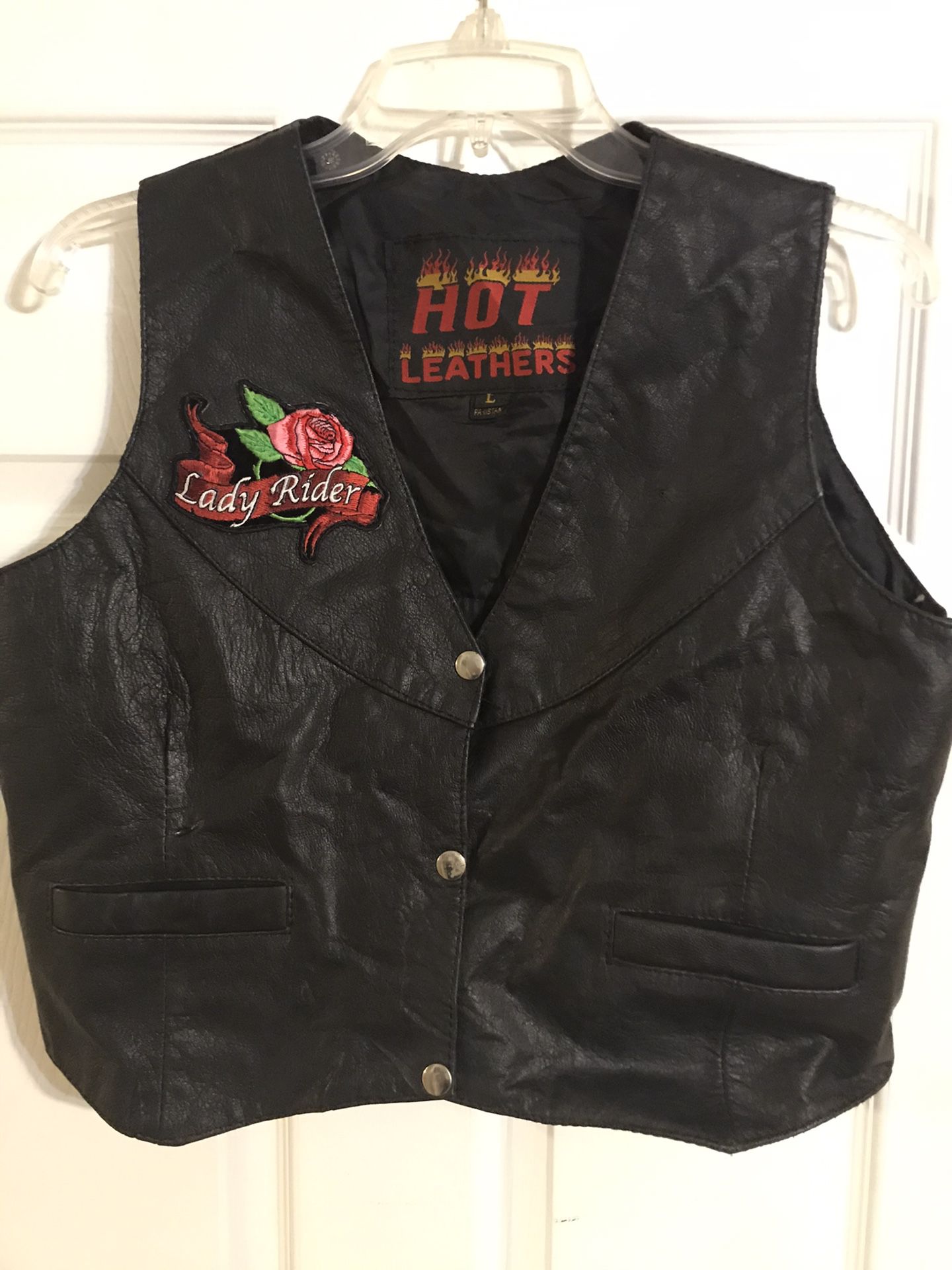 Women’s Leather Motorcycle Vest Large