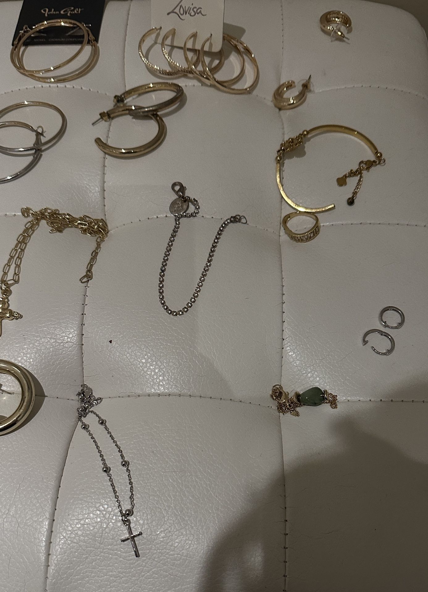Pack Of 18 Earrings + Bracelets (Gold, Silver, pink)