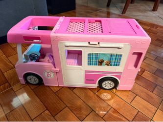 Barbie camping bus $5